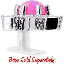 Load image into Gallery viewer, 14G Pink Faux Opal Floral Glam Dermal Anchor Top