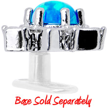 Load image into Gallery viewer, 14G Blue Faux Opal Floral Glam Dermal Anchor Top