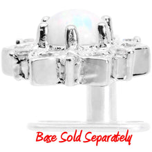Load image into Gallery viewer, 14G White Faux Opal Floral Glam Dermal Anchor Top