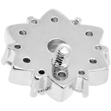 Load image into Gallery viewer, 14G White Faux Opal Floral Glam Dermal Anchor Top