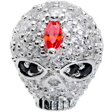 Load image into Gallery viewer, 16G 5/16 Clear Red CZ Gem Punk Skull Labret Monroe Tragus
