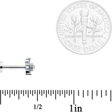 Load image into Gallery viewer, 16G 5/16 Clear Blue CZ Gem Star Internally Threaded Labret Tragus