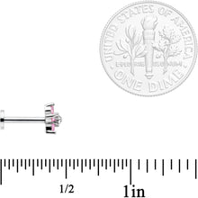 Load image into Gallery viewer, 16G 5/16 Clear Pink CZ Gem Star Internally Threaded Labret Tragus