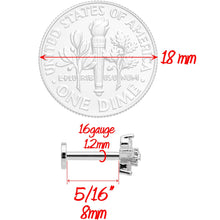 Load image into Gallery viewer, 16G 5/16 Clear CZ Star Internally Threaded Labret