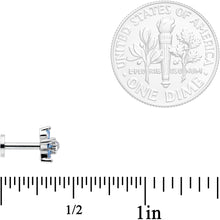 Load image into Gallery viewer, 16G 1/4 Clear Blue CZ Gem Star Internally Threaded Labret Tragus