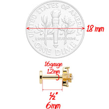 Load image into Gallery viewer, 16G 1/4 Clear CZ Star Gold Tone Internally Threaded Labret