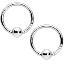 Load image into Gallery viewer, 14G Clear Gem Rose Gold Tone Flowers BCR Barbell Nipple Ring Set