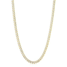 Load image into Gallery viewer, 14k Yellow Gold White Pave High Polish Modern Lite Miami Cuban Chain (6.5mm)