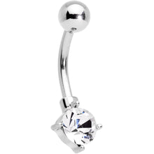 Load image into Gallery viewer, Clear Aurora Gem Rose Gold Tone Maple Leaf Dangle Belly Ring Set of 4