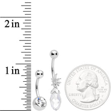 Load image into Gallery viewer, Clear Gem Pineapple Belly Ring Set of 4 Bonus Pack