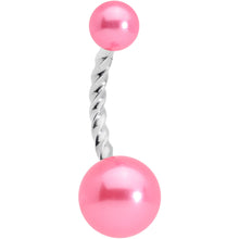 Load image into Gallery viewer, Pink Pearlescent Totally Twisted Belly Ring