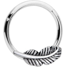 Load image into Gallery viewer, 16G 3/8 Southwestern Feather Hinged Segment Ring