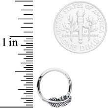 Load image into Gallery viewer, 16G 3/8 Southwestern Feather Hinged Segment Ring