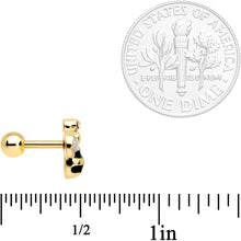 Load image into Gallery viewer, 16G 1/4 Clear Gem Gold Tone Bling Bumblebee Cartilage Tragus