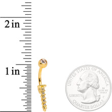 Load image into Gallery viewer, Clear Gem Gold Tone Screw Belly Ring