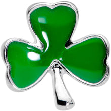 Load image into Gallery viewer, Green St Patricks Day Lucky Shamrock Barbell Tongue Ring