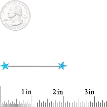 Load image into Gallery viewer, 16G Clear Blue CZ Gem Stars Industrial Barbell Bonus Pack Set