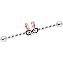 Load image into Gallery viewer, 14G Nerdy Easter Bunny Industrial Barbell 38mm