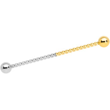 Load image into Gallery viewer, 14G Gold Tone Steel Two Tone Twisted Industrial Barbell 38mm