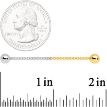 Load image into Gallery viewer, 14G Gold Tone Steel Two Tone Twisted Industrial Barbell 38mm