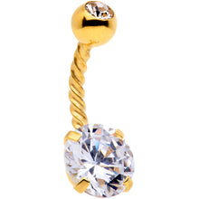 Load image into Gallery viewer, Clear Yellow Gem Totally Twisted Belly Ring Set of 4