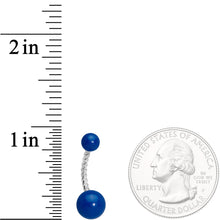 Load image into Gallery viewer, Blue Glow in the Dark Totally Twisted Belly Ring