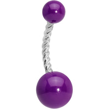 Load image into Gallery viewer, Purple Glow in the Dark Totally Twisted Belly Ring