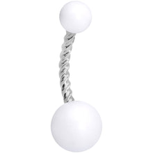 Load image into Gallery viewer, White Glow in the Dark Totally Twisted Belly Ring