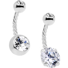 Load image into Gallery viewer, Clear Gem Totally Twisted Belly Ring Set of 2