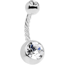 Load image into Gallery viewer, Clear Gem Totally Twisted Belly Ring Set of 2
