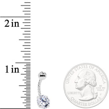 Load image into Gallery viewer, Clear Gem Totally Twisted Belly Ring Set of 2