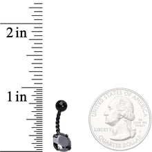 Load image into Gallery viewer, Black Gem Black Totally Twisted Belly Ring Set of 2