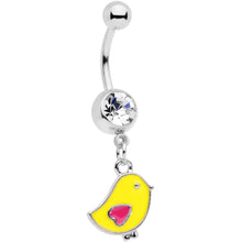 Load image into Gallery viewer, Clear Gem Yellow Easter Chick Dangle Belly Ring