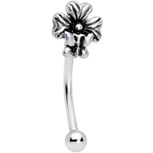 Load image into Gallery viewer, 16G 3/8 Perching Butterfly Clover Curved Eyebrow Ring