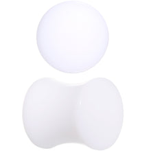 Load image into Gallery viewer, 0G White UV Reactive Acrylic Saddle Plug Set