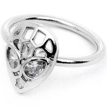 Load image into Gallery viewer, 16G 3/8 Clear CZ Gem Openwork Alien Hinged Segment Ring