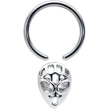 Load image into Gallery viewer, 16G 3/8 Clear CZ Gem Openwork Alien Hinged Segment Ring