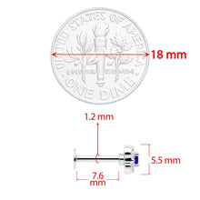 Load image into Gallery viewer, 16G 5/16 Blue CZ Gem Square Cross Labret Monroe Tragus