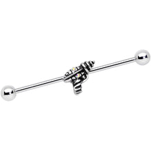 Load image into Gallery viewer, 14G Aurora Gem Mystery Ray Gun Industrial Barbell 38mm