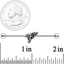 Load image into Gallery viewer, 14G Aurora Gem Mystery Ray Gun Industrial Barbell 38mm