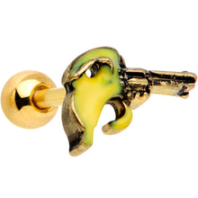 Load image into Gallery viewer, 16G 1/4 Gold Tone Banana Peel Gun Cartilage Tragus Earring