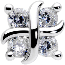 Load image into Gallery viewer, 16G 5/16 Clear CZ Gem Stylized Square Labret Monroe Tragus