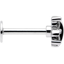 Load image into Gallery viewer, 16G 5/16 Clear CZ Gem Stylized Square Labret Monroe Tragus