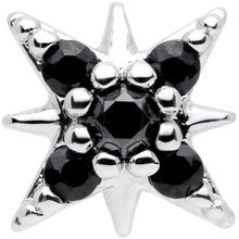 Load image into Gallery viewer, 16G 5/16 Black Gem Compass Star Labret Monroe Tragus
