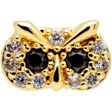 Load image into Gallery viewer, 16G 5/16 Clear CZ Gem Gold Tone Wise Owl Labret Monroe Tragus