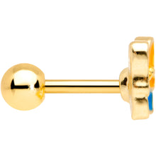 Load image into Gallery viewer, 16G 1/4 Gold Tone Blue Orange Butterfly Cartilage Tragus Earring
