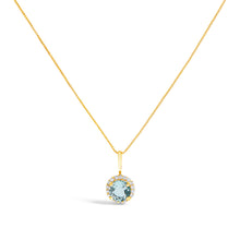 Load image into Gallery viewer, 10K White Gold Purple Amethyst and 1/10 Cttw Diamond Accent Halo Pendant Necklace