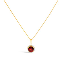 Load image into Gallery viewer, 10K White Gold Purple Amethyst and 1/10 Cttw Diamond Accent Halo Pendant Necklace