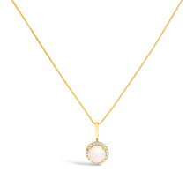 Load image into Gallery viewer, 10K White Gold Purple Amethyst and 1/10 Cttw Diamond Accent Halo Pendant Necklace