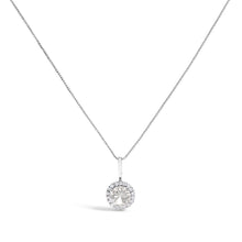 Load image into Gallery viewer, 10K White Gold Purple Amethyst and 1/10 Cttw Diamond Accent Halo Pendant Necklace